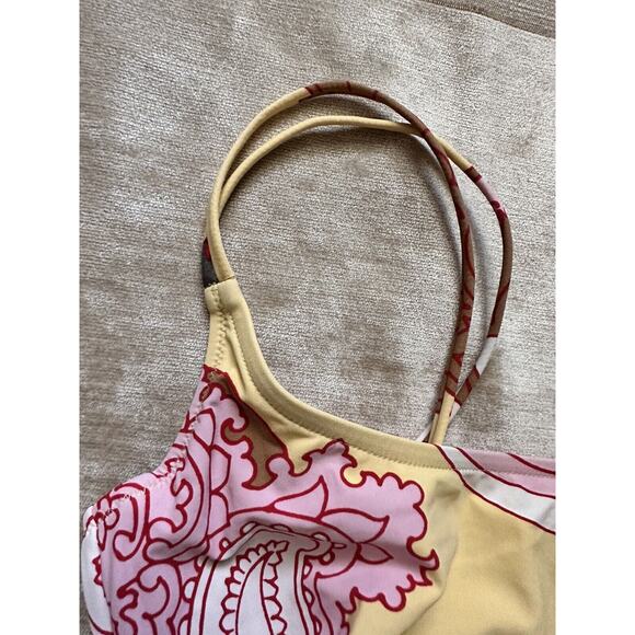 Maryan Mehlhorn SWIMSUIT Sz 6 One Piece Yellow Brown Paisley Wired Cup Sz B - Picture 8 of 16